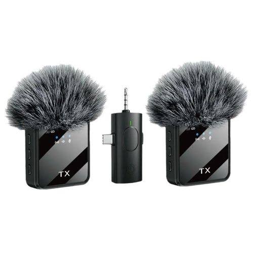 F11-2 Wireless Microphone System (Dual Wireless Lavalier Mic for Phone, Camera & Live Recording)
